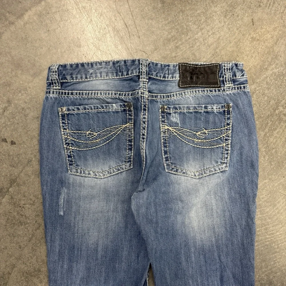 Rock & Roll Cowboy Double Barrel Jeans Men's Relaxed Bootcut Distressed 38x34